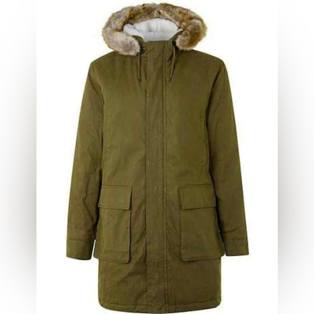 TOPMAN fleece-lined parka
